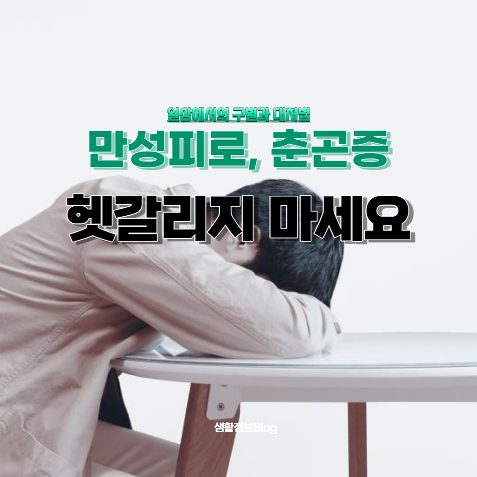 만성피로와 춘곤증을 구별하는 방법과, 만성피로에 대처하는 효과적인 생활 습관과 건강 관리 방법을 소개합니다. 일상의 피로를 건강하게 관리하고 활력을 되찾으세요.