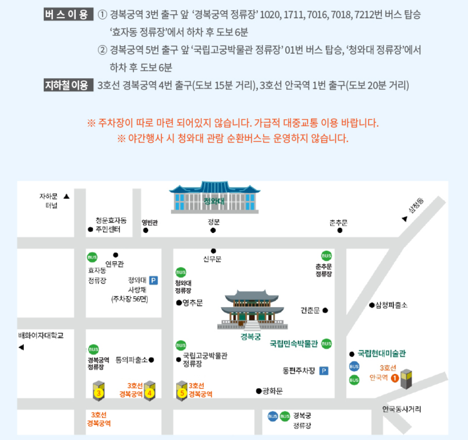 청와대 찾아가는 방법