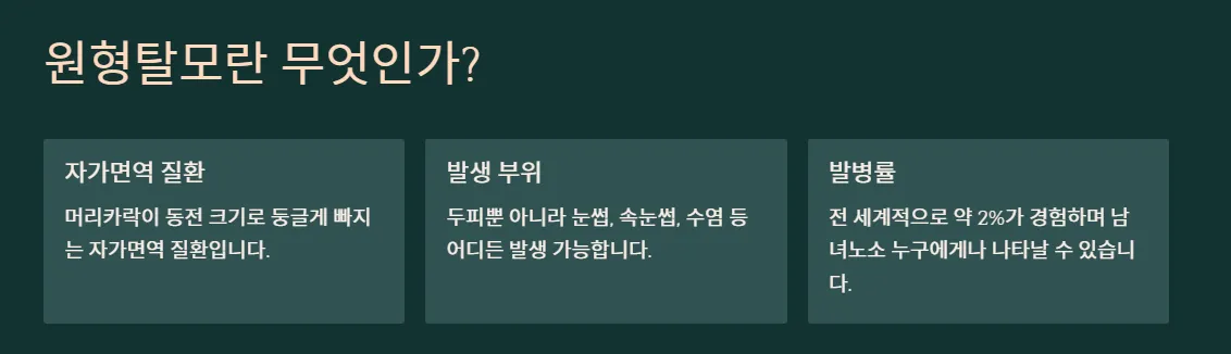 원형탈모 개요