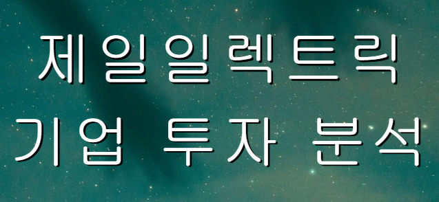 제일일렉트릭 기업 투자 분석