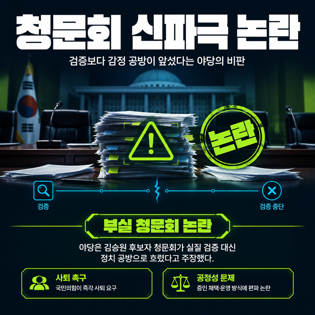 청문회 신파극 논란