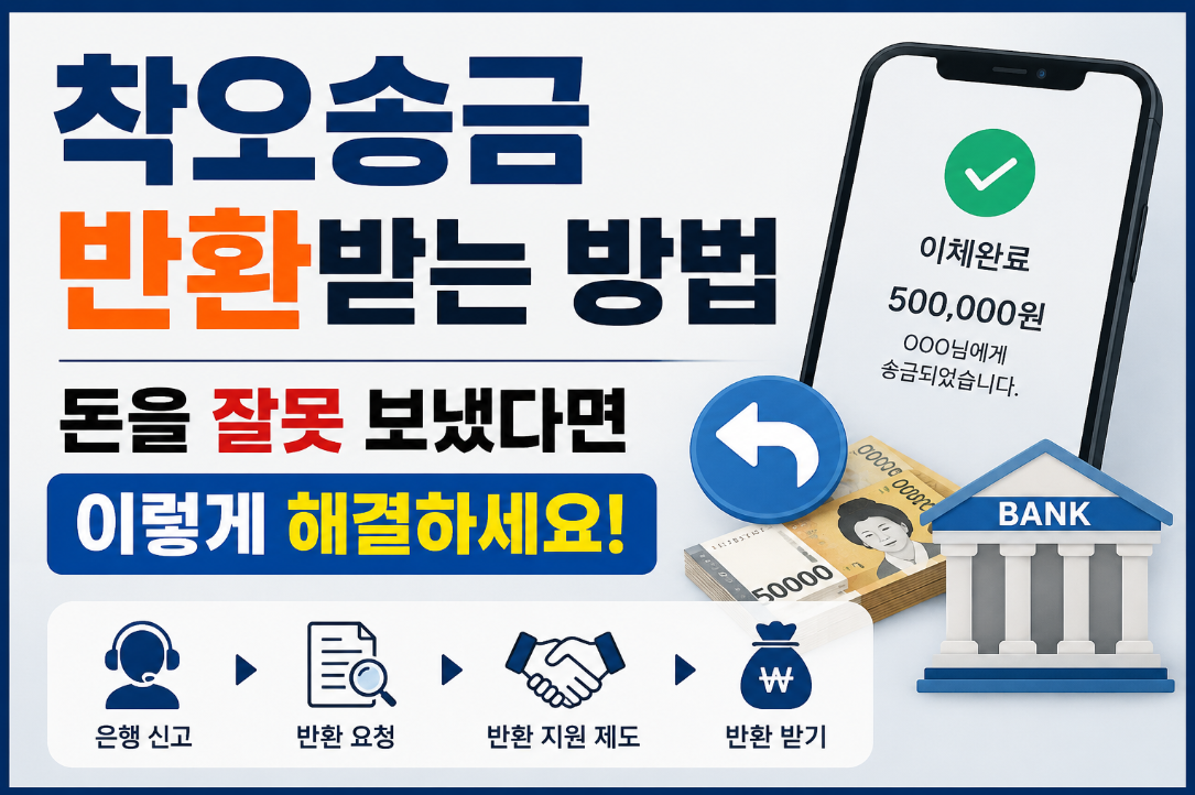돈을 잘못 보냈다면? 착오송금 반환 절차와 신청 방법