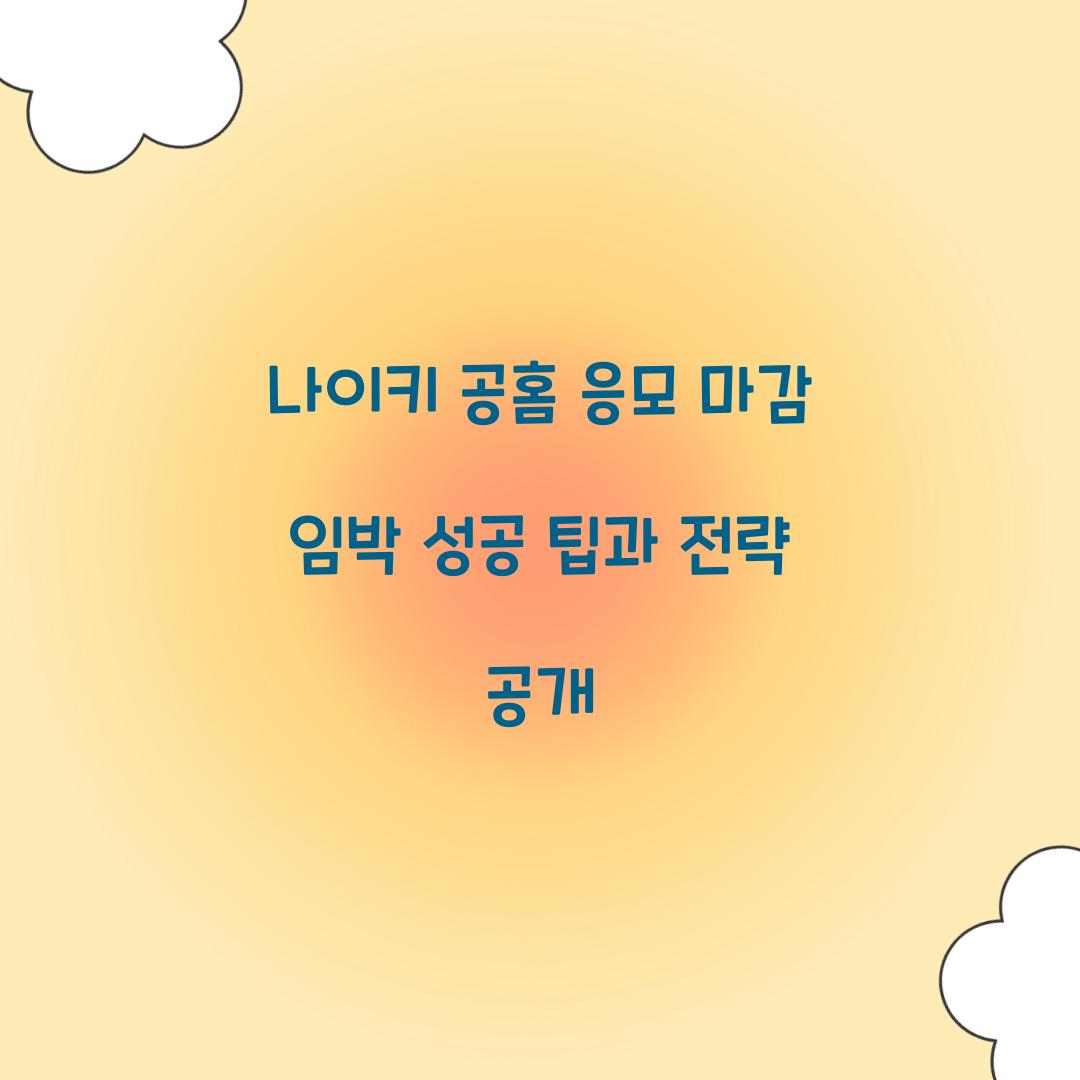 나이키 공홈 응모