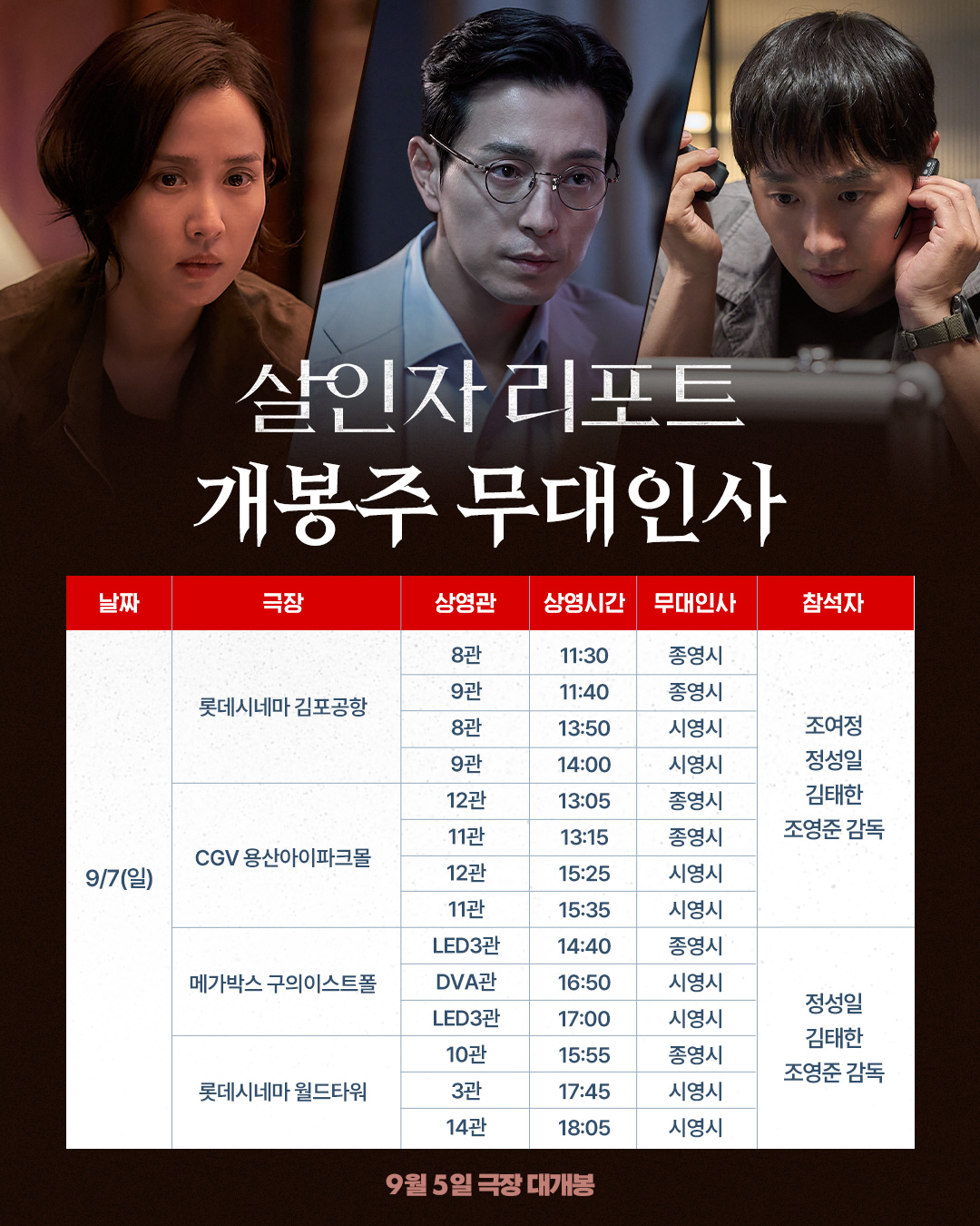 영화 <살인자 리포트> 무대인사 (9/7)