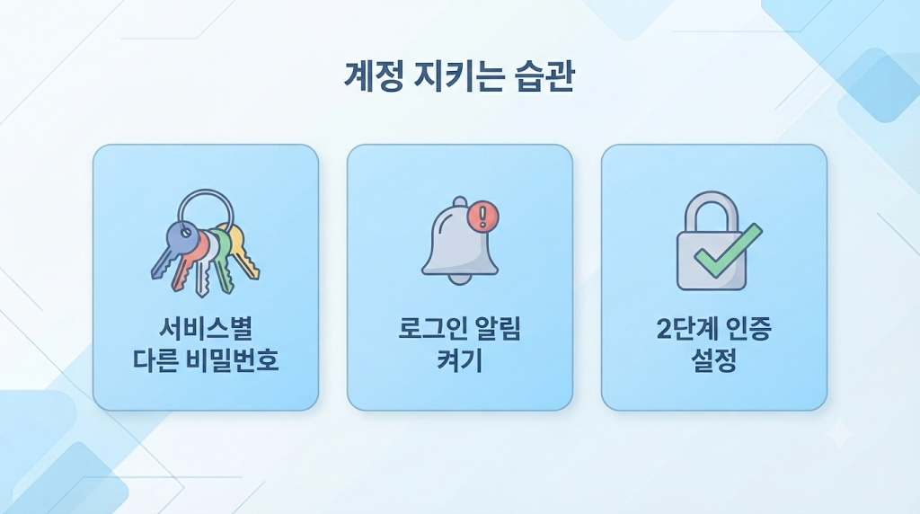 계정 보호 습관 카드