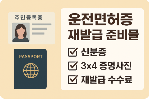 운전면허증 재발급 준비물