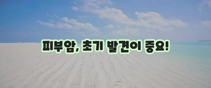 피부암 초기 증상 종류 치료법 꼭 알아야 합니다