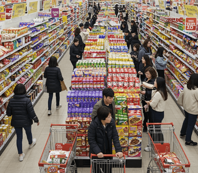 홈플러스 쇼핑중인 사람들 사진