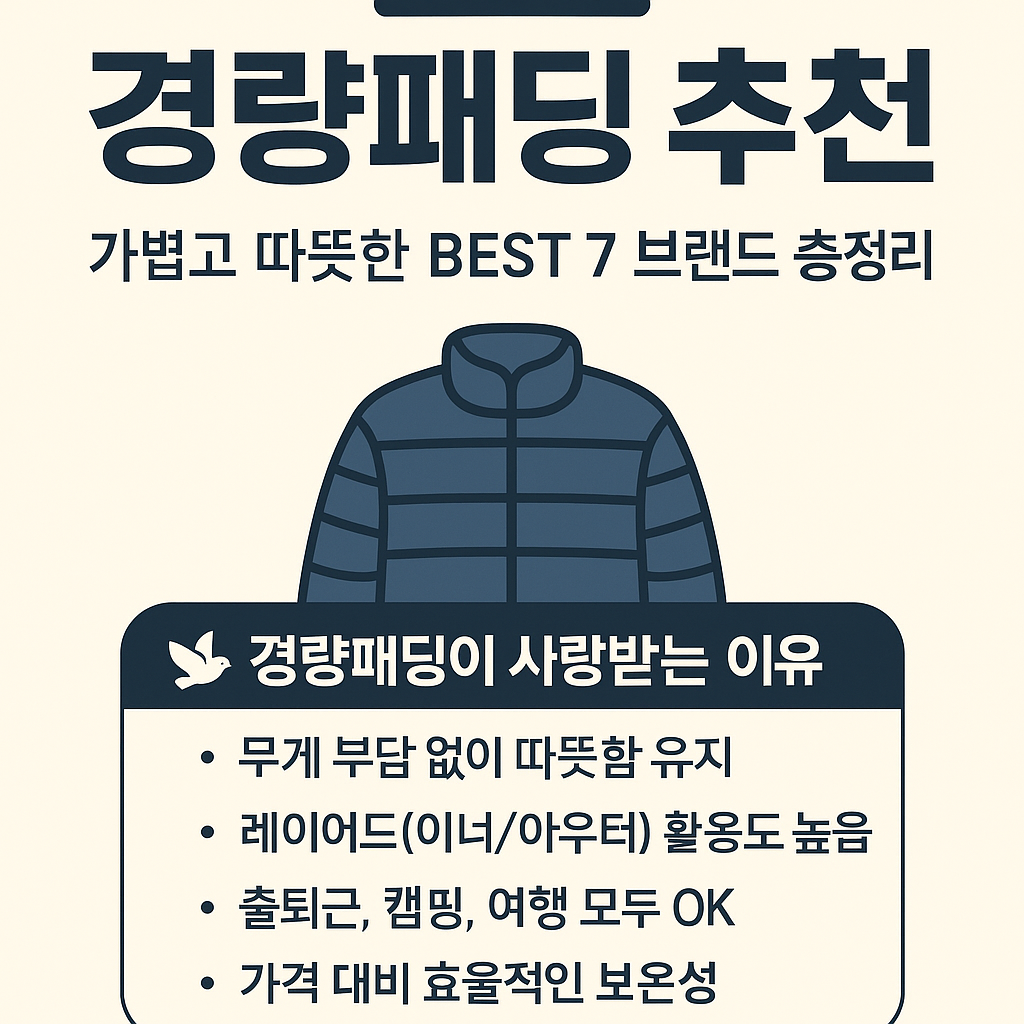 경량패딩추천2025
