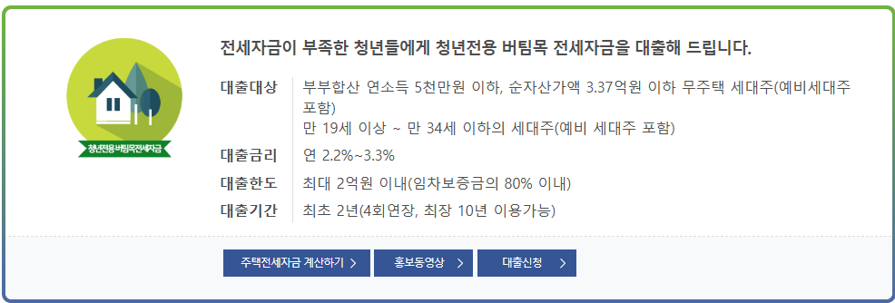 청년 버팀목 전세자금 대출