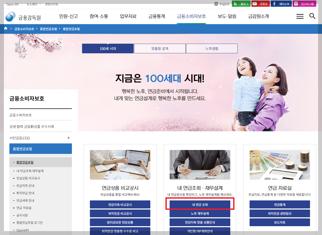 통합연금포털 연금 조회