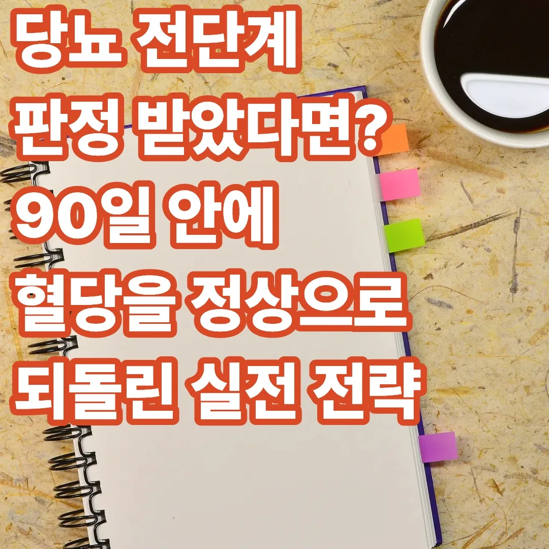 당뇨 전단계 판정 받았다면? 90일 안에 혈당을 정상으로 되돌린 실전 전략