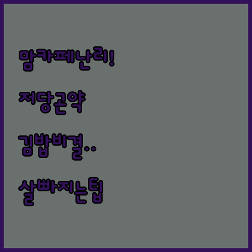 맘카페에서 난리 난 저당 도시락 곤약..