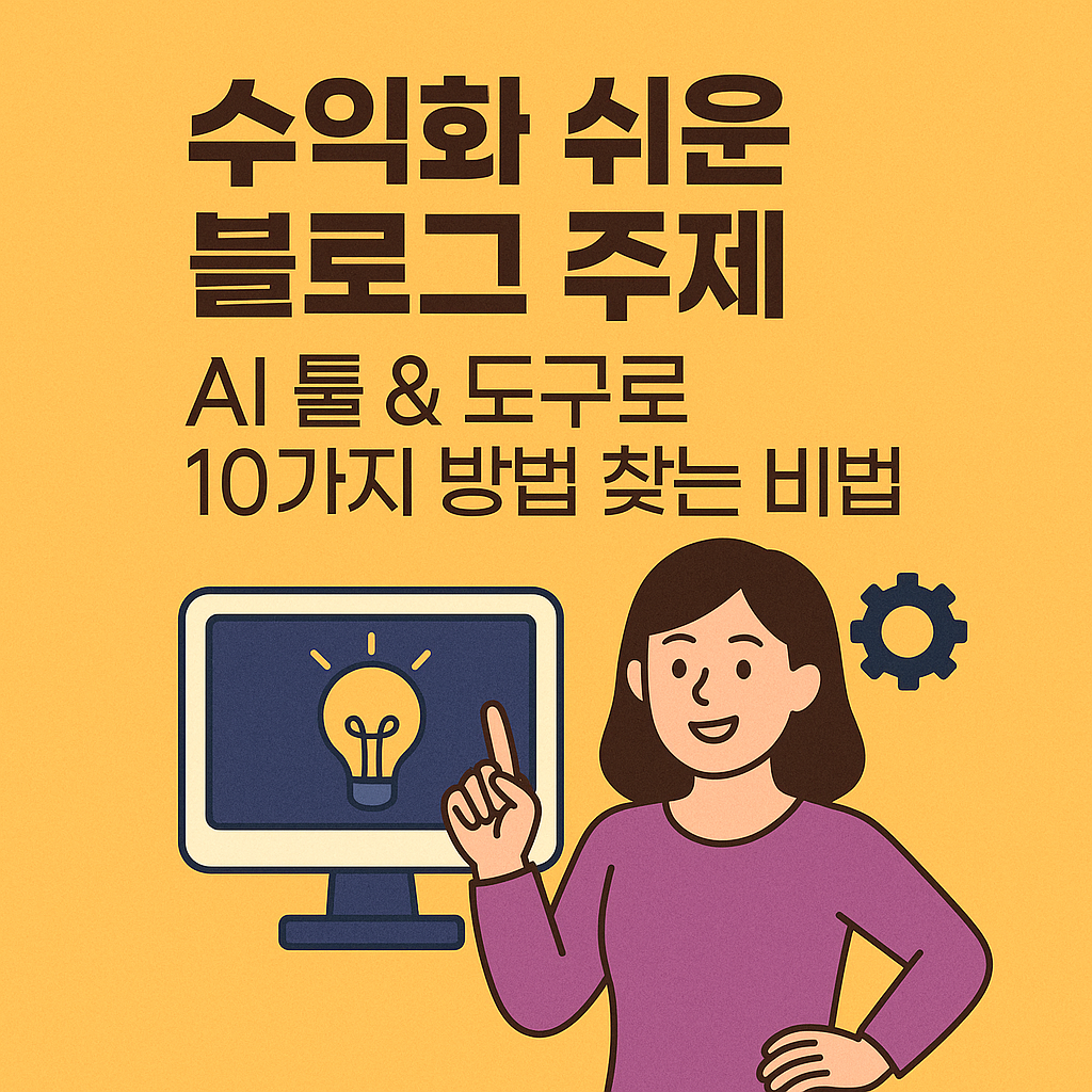 수익화 쉬운 블로그 주제, AI 툴 &amp; 도구로 10가지 방법 찾는 비법