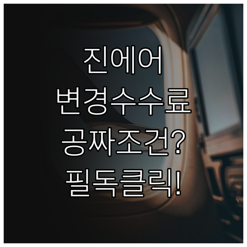 진에어 항공권 예약 변경 수수료 면제..