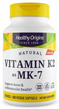 Healthy Origins 내추럴 비타민 K2 MK-7 100mcg 베지 소프트젤, 180정, 1개