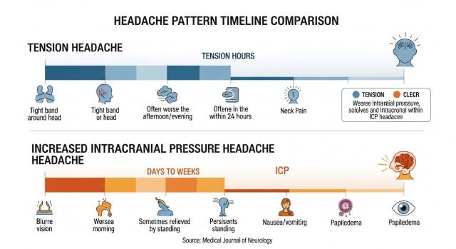 종양 두통 패턴 일반 두통 비교