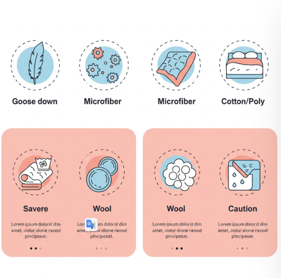 소재별 주의사항(구스&middot;극세사&middot;양모)