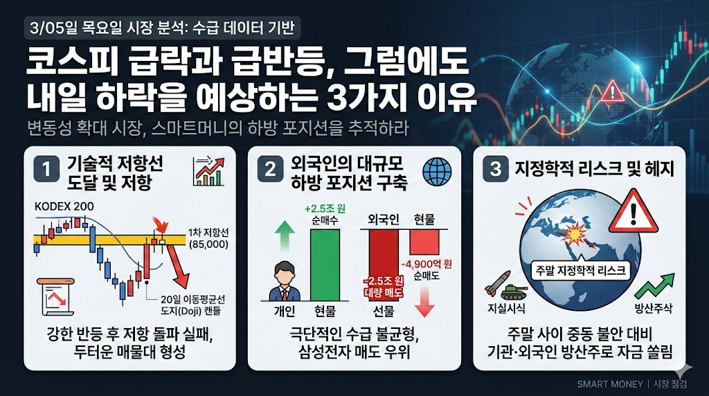 코스피 급락과 급반등, 그럼에도 내일 하락을 예상하는 3가지 이유