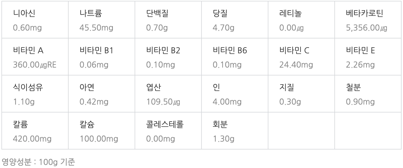 치커리 영양성분