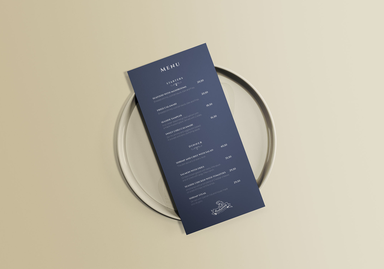 Restaurant Menu Mockup(레스토랑 메뉴 목업)