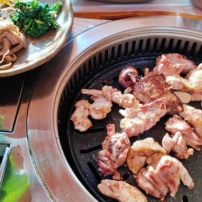 생방송 오늘저녁 산수유꽃축제 구례 껍질채 먹는 닭구이 맛집