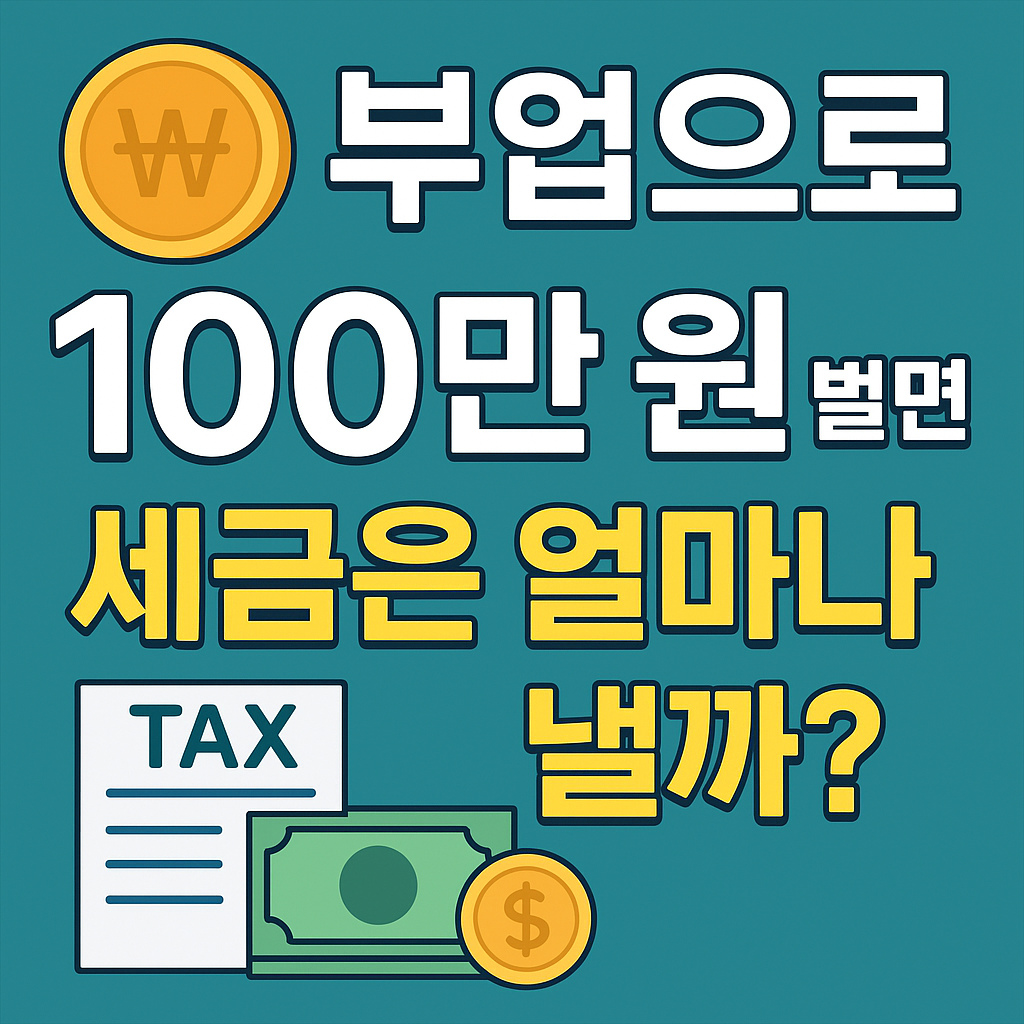 100만 원 부업 수익’에 대한 세금 신고 &amp; 납부 기준