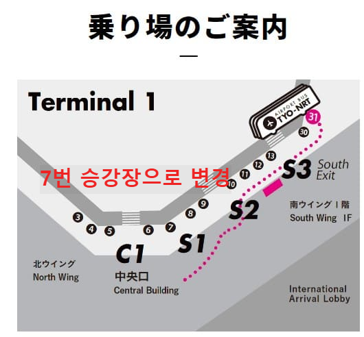 버스 승강장 위치가 그려진 그림