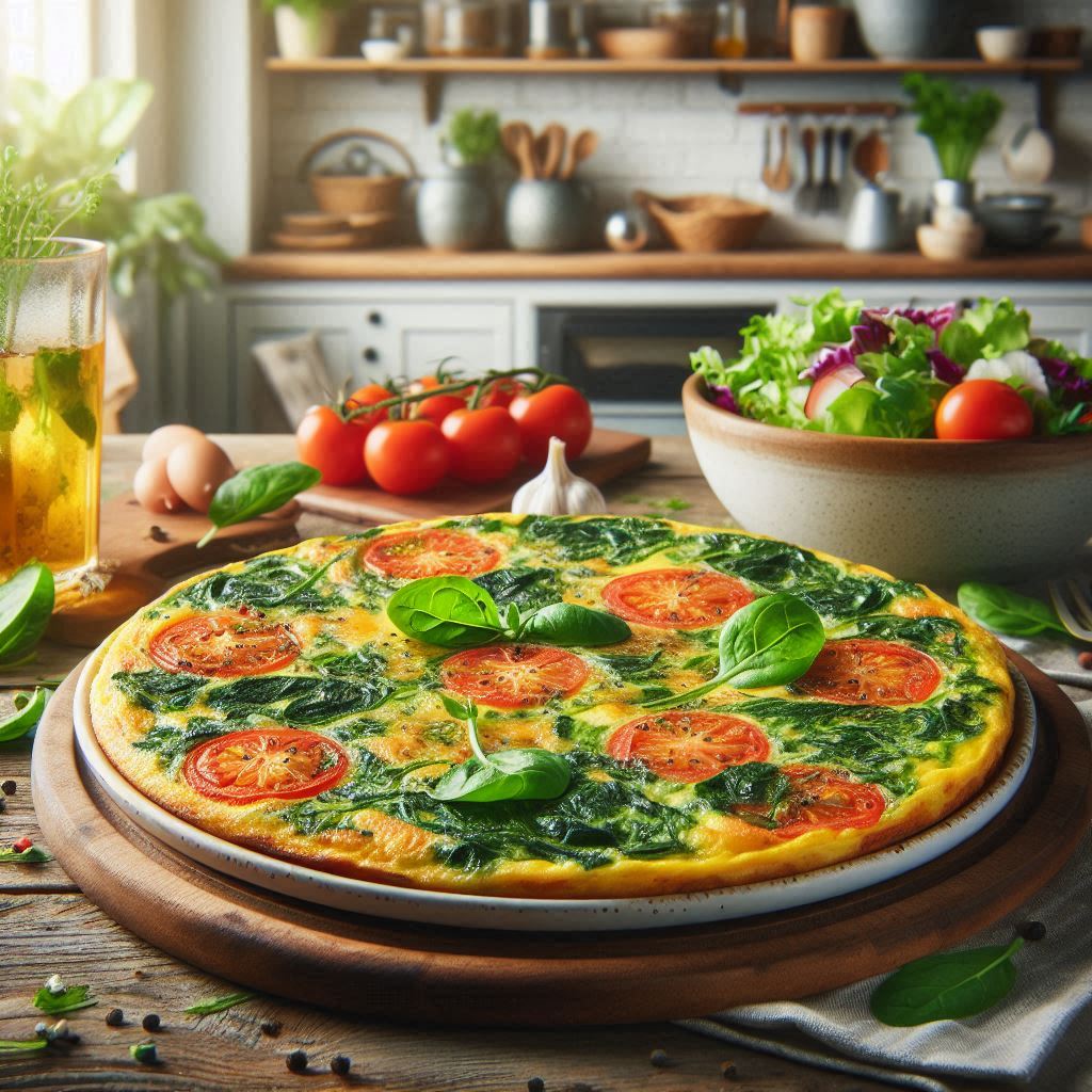 탄단지 균형 맞춘 다이어트 아침 식단 시금치 토마토 프리타타