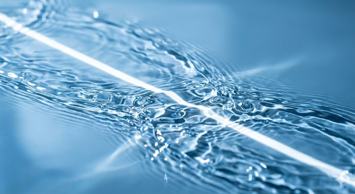 강물의 유려한 곡선과 거친 나무껍질의 질감이 대비되며 만들어내는 시각적 긴장감