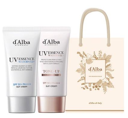 달바 워터풀 에센스 선크림 SPF50+ PA++++ 50ml + 워터풀 톤업 선크림 SPF50+ PA++++ 50ml + 기프트백
