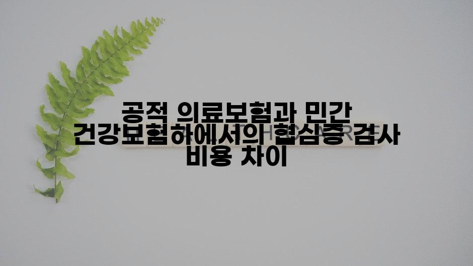 공적 의료보험과 민간 건강보험하에서의 협심증 검사 비용 차이