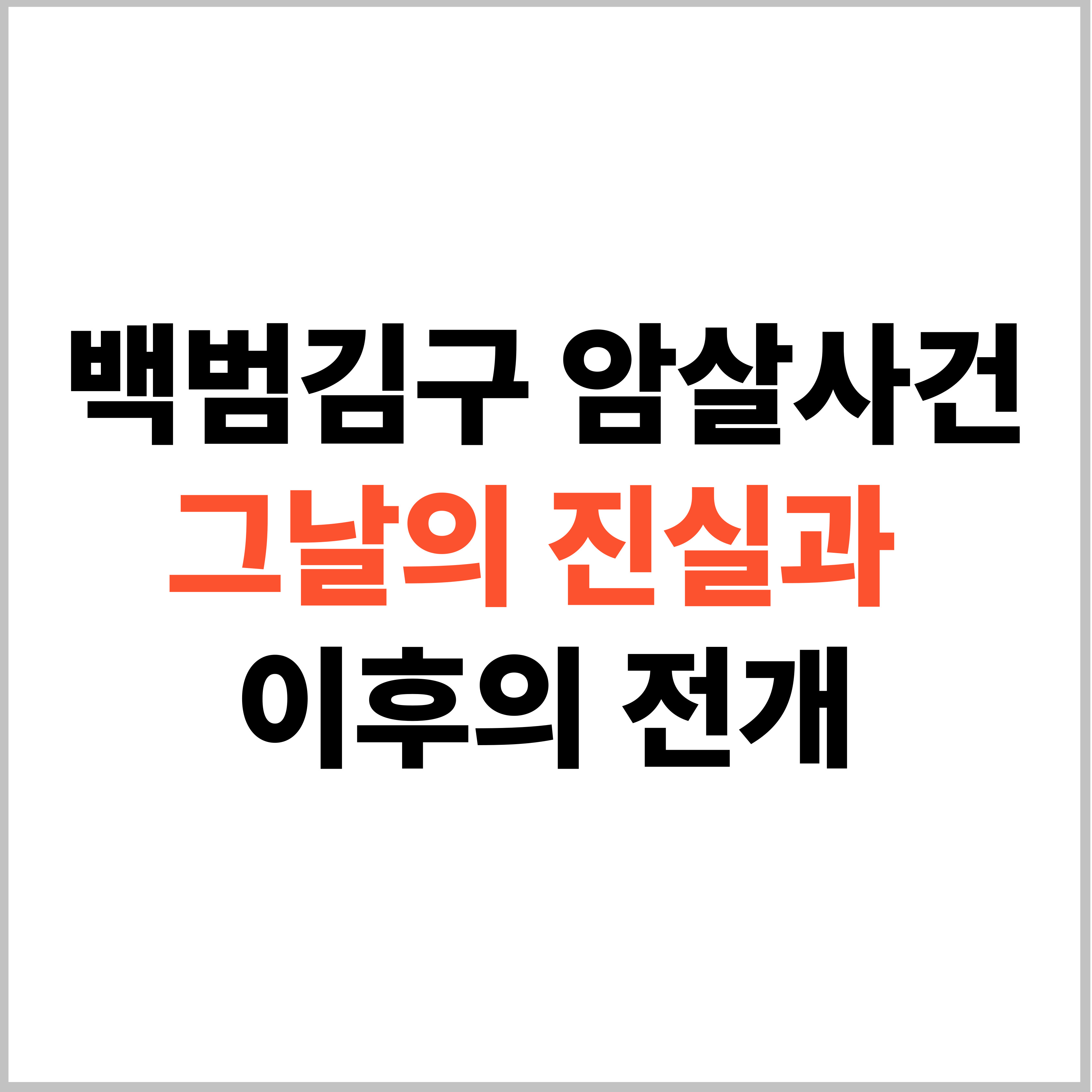 백범 김구 암살사건 진실과 이후의 전개