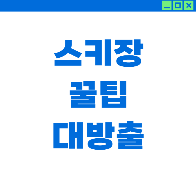 스키장 초보도 고수 되는 꿀팁 대방출