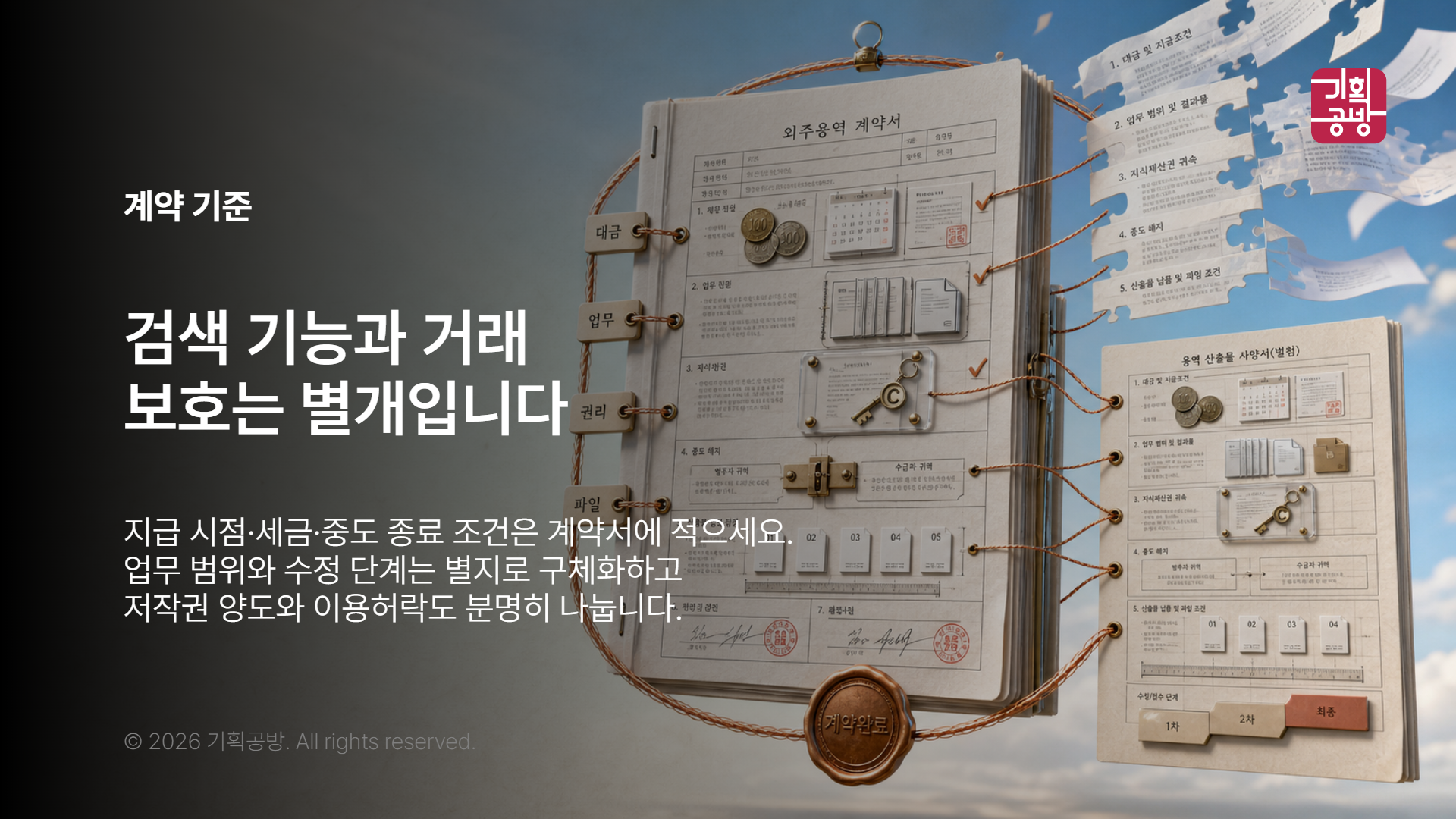 계약 대금 저작권 항목을 확인한 문서
