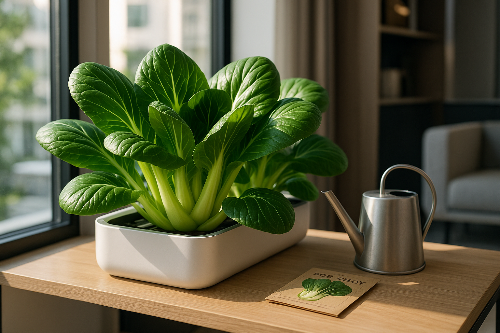 아파트 실내 농업에 적합한 청경채 기르기(잎채소류)