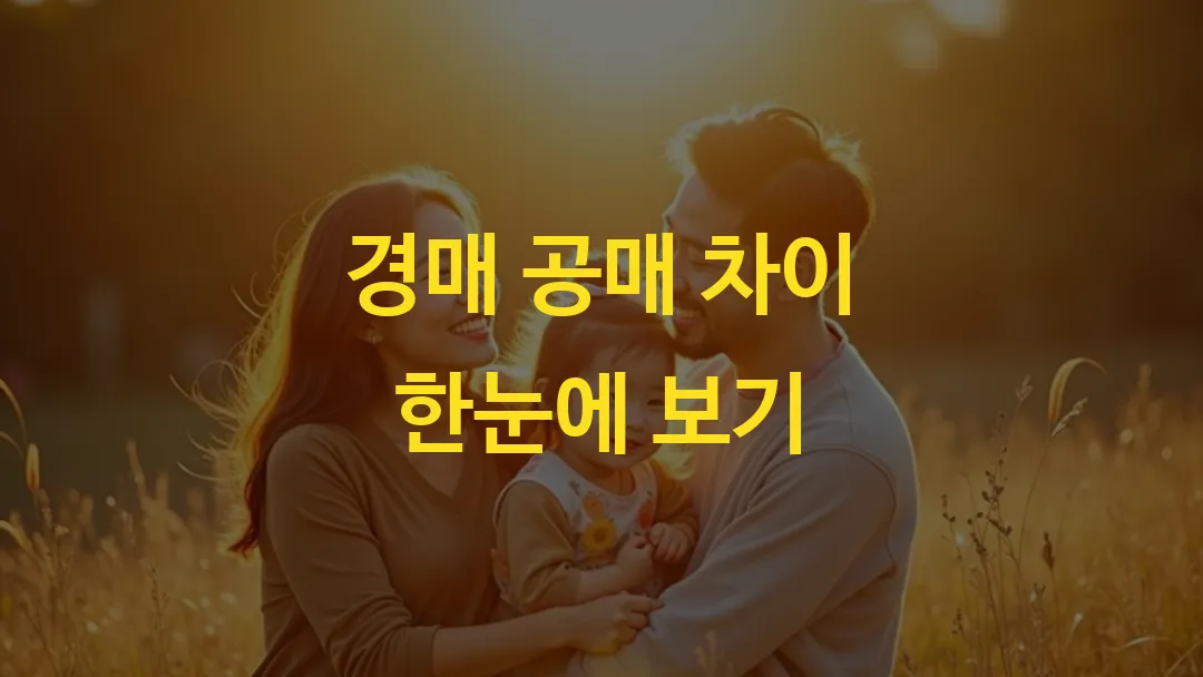 경매 공매 차이 한눈에 보기