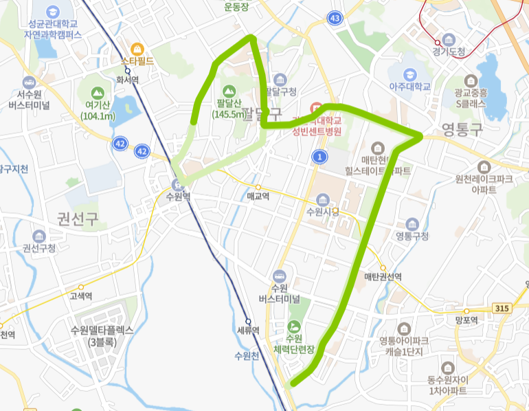 수원-83-1번-버스-노선-지도