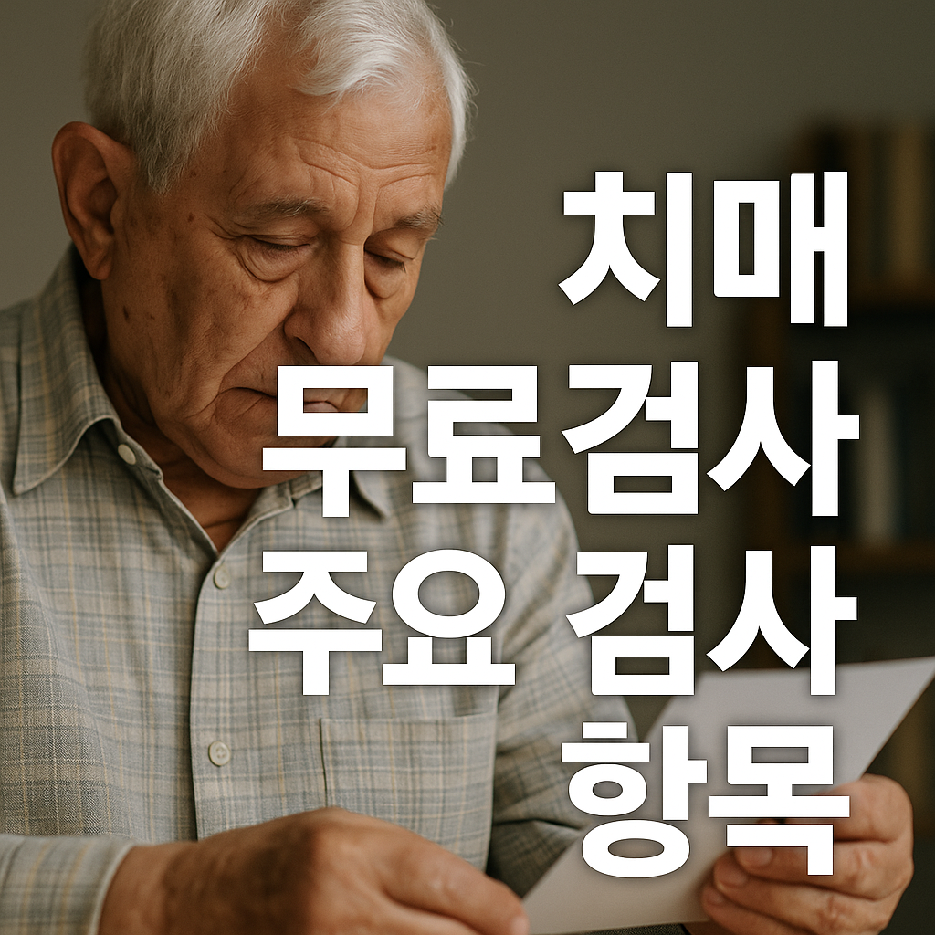 치매 무료검사 주요 검사 항목