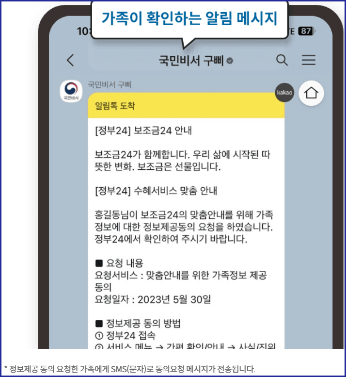 정보제공 동의 요청
