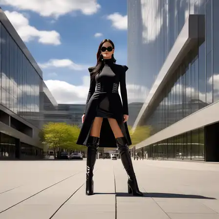 가죽 롱부츠 냄새 코디