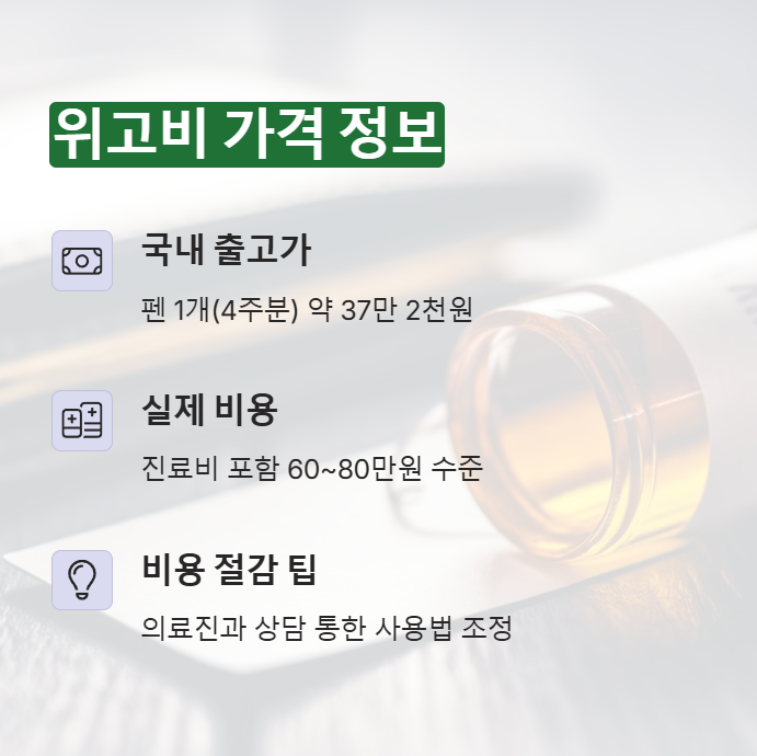 위고비의 대략적인 가격정보