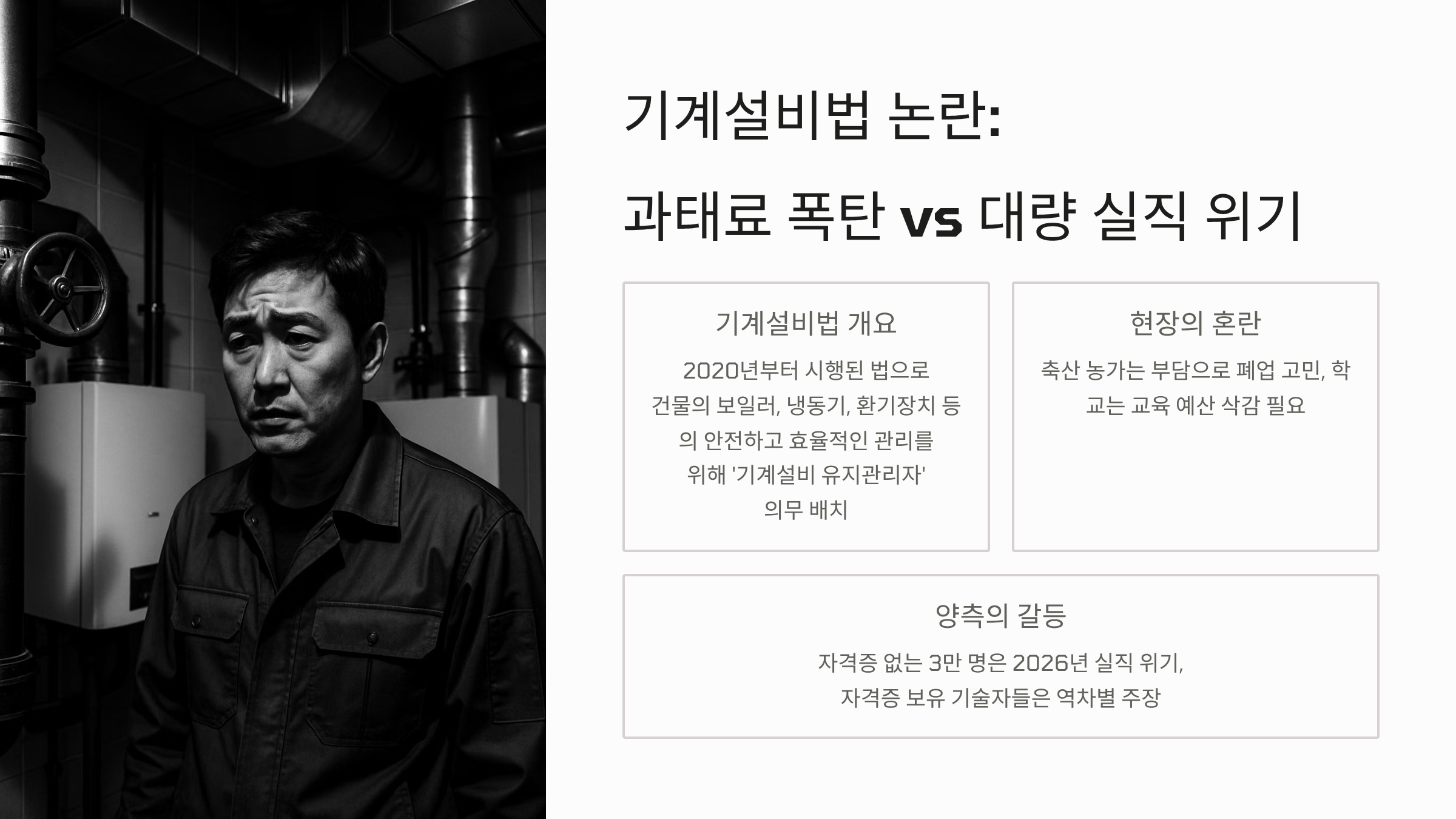 기계설비 유지관리자 선임 논쟁