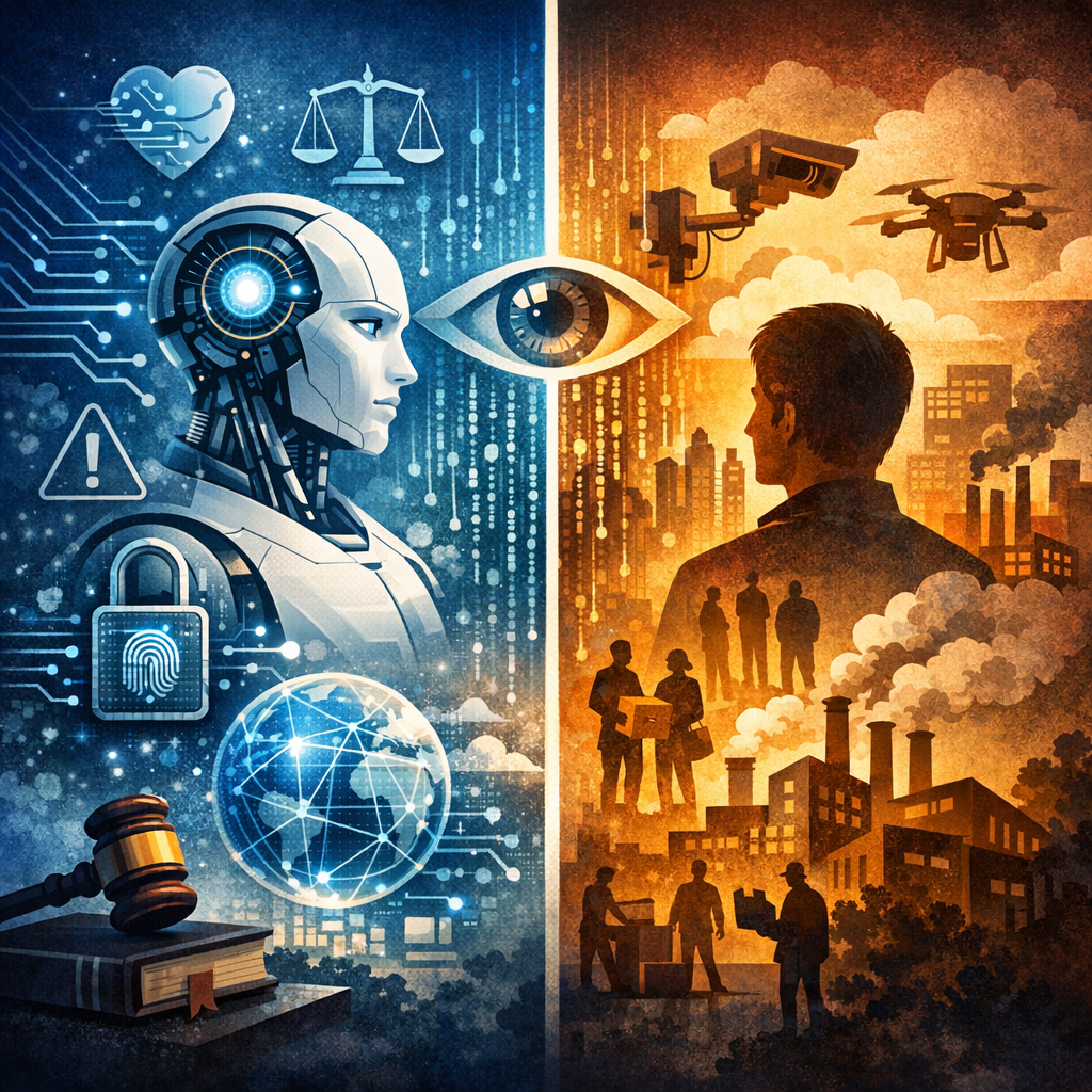 AI 윤리와 사회적 영향 개념 이미지 (AI 직접 제작)
