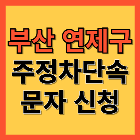 부산 연제구 주정차 단속 알림 서비스 신청 방법 ❘ 주차단속 문자알림서비스