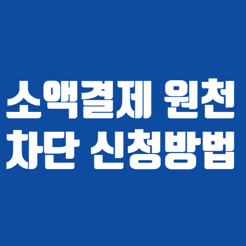 소액결제 원천차단 신청방법