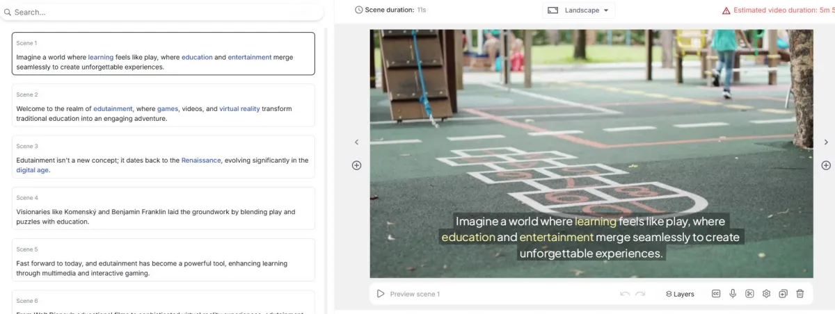 텍스트입력 후 동영상 변환된 이미지