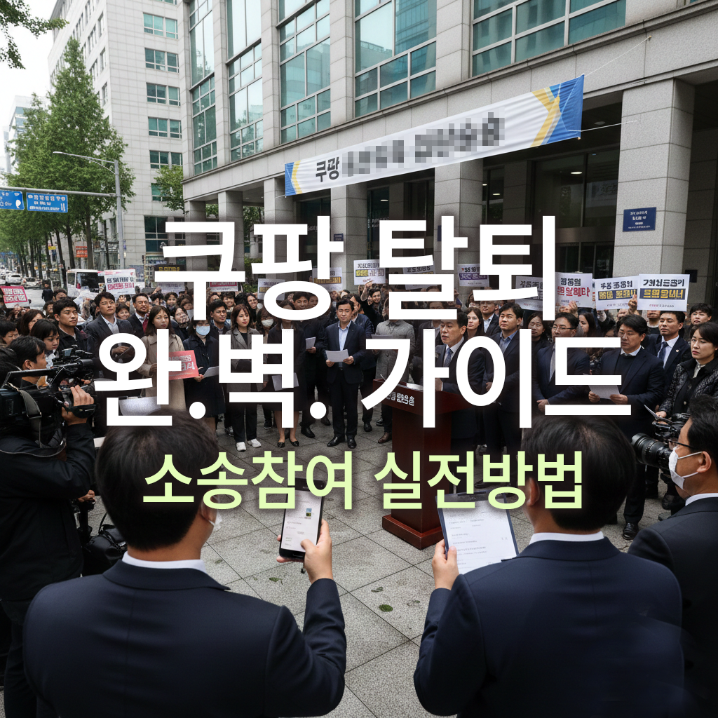 쿠팡 탈퇴 완벽가이드 + 소송참여로 보상받는 실전 방법