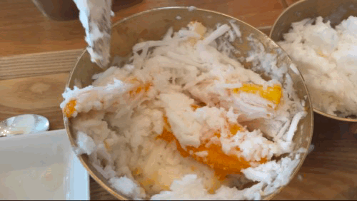 제주 신라 애플망고 빙수 속 망고 영상