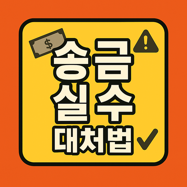 '송금실수 대처법' 이라는 텍스트가 들어간 인포그래픽 이미지